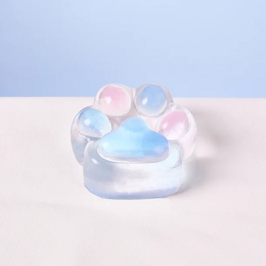 Transparent-blue-pink Paw Squeeze Toy