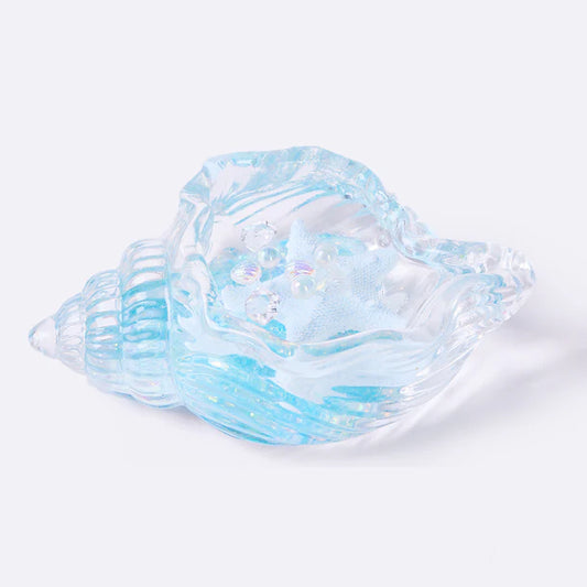 Blingbling Transparent-blue Conch with Starfish Taba Squishy