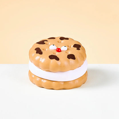 Brown Funny Sandwich Biscuit Taba Squishy