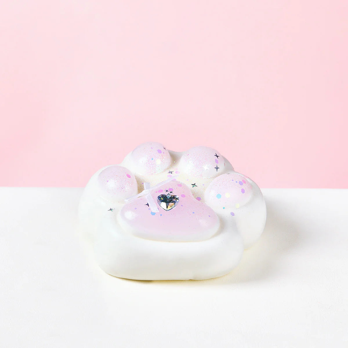 Big Bling White-pink Paw Taba Squishy