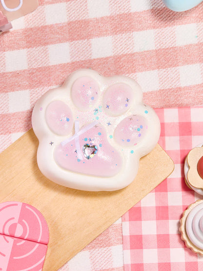 Big Bling White-pink Paw Taba Squishy