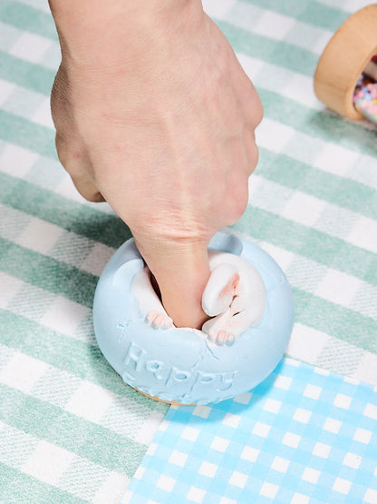 Bunny in Blue Easter Egg Taba Squishy