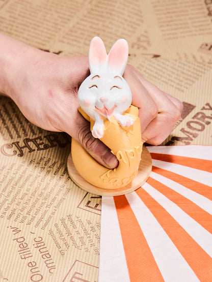 Bunny in Orange Easter Egg Taba Squishy