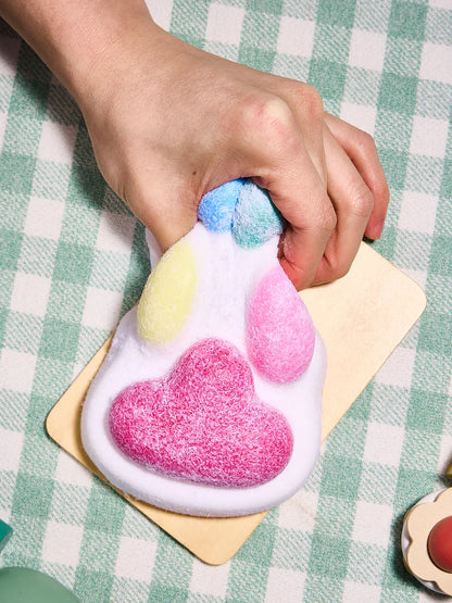 Flocked Big Colorful Paw Taba Squishy