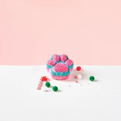 Flocked Christmas Kitten Paw Squeeze Toys