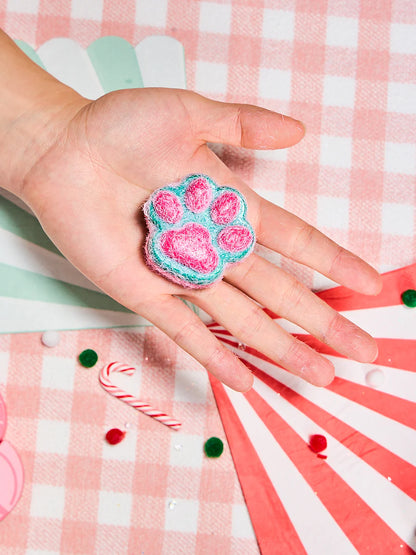 Flocked Christmas Kitten Paw Taba Squishy