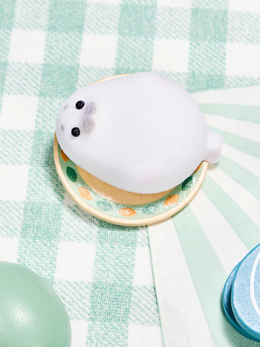 Flocked Cute White Seal Taba Squishy