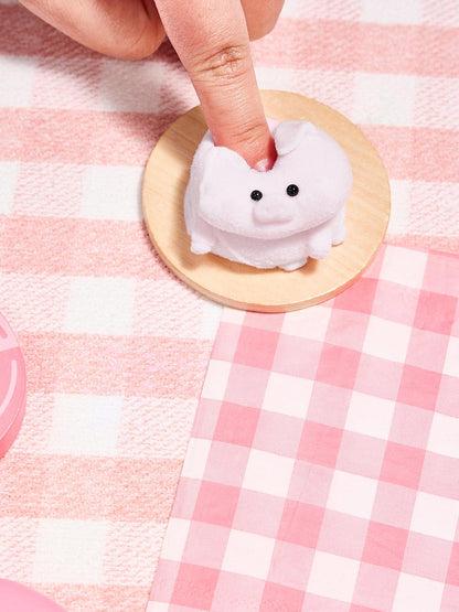 Flocked Mini Pink Pig Taba Squishy