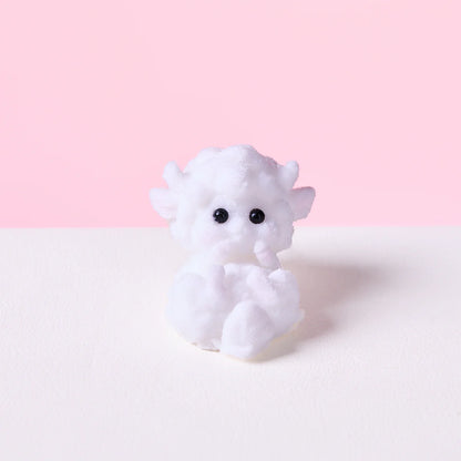 Flocked Mini White Lamb Taba Squishy
