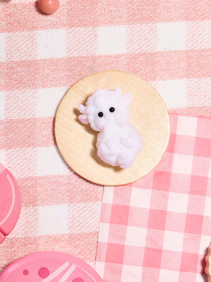 Flocked Mini White Lamb Taba Squishy
