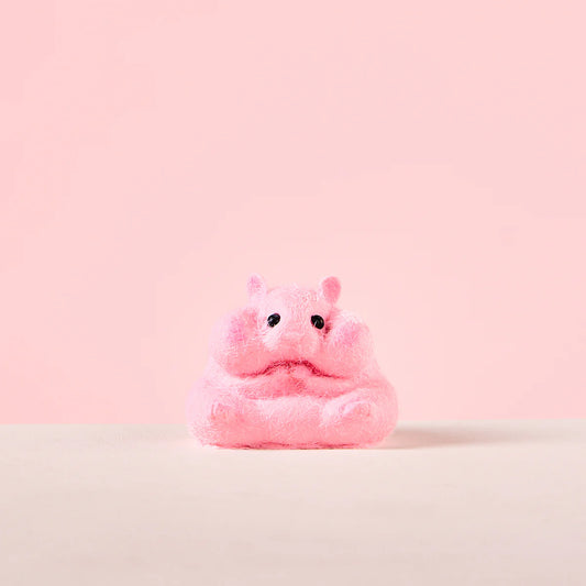 Flocked Pink Hamster Taba Squishy