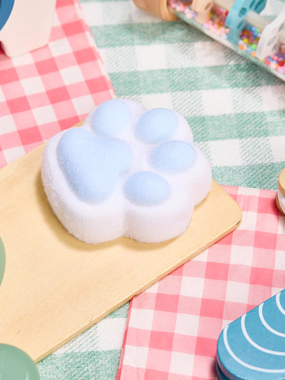 Flocked White-blue Paw Taba Squishy