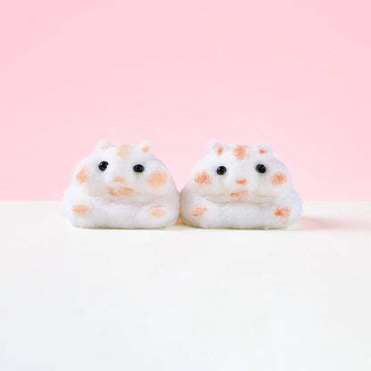 Flocked White Hamster Taba Squishy