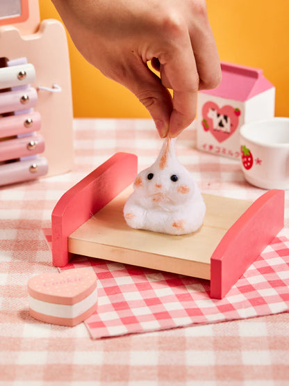 Flocked White Hamster Taba Squishy