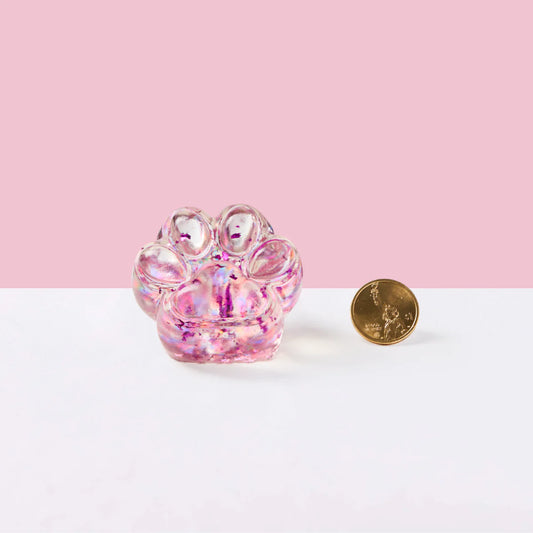 Foil Flakes Fuchsia Paw Taba Squishy