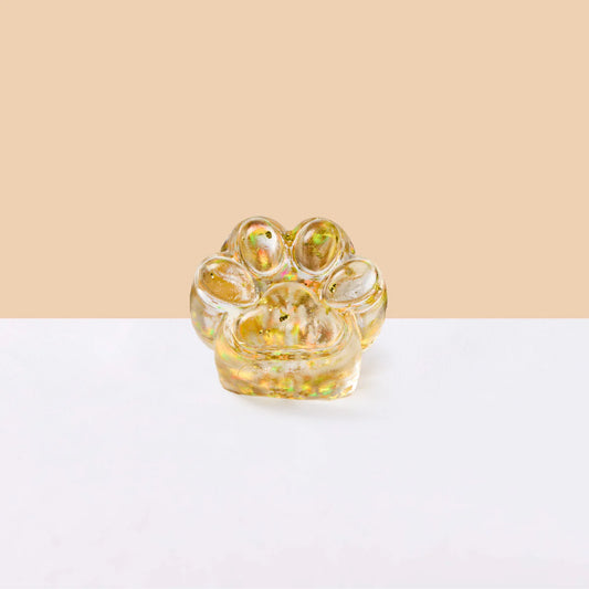 Foil Flakes Gold Paw Taba Squishy