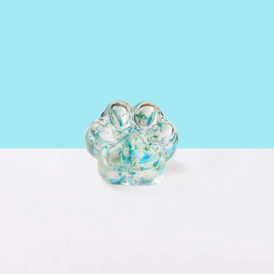 Foil Flakes Green Paw Taba Squishy