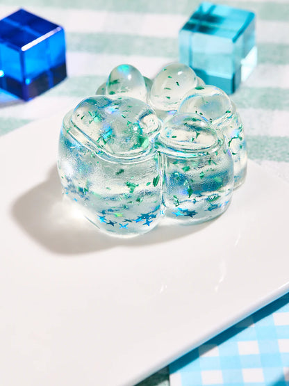 Foil Flakes Green Paw Taba Squishy