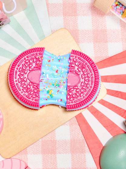 Fuchsia-blue Stretchy Cookie Sandwich Taba Squishy