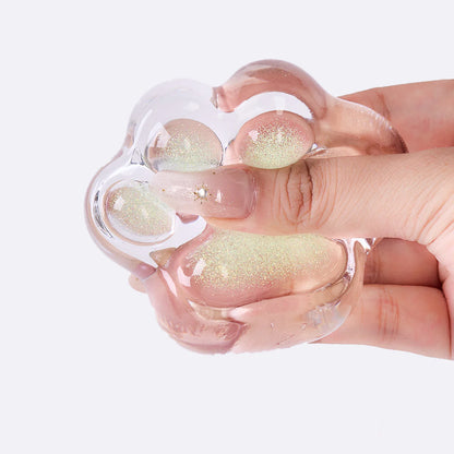 Glitter Clear-green Paw Taba Squishy
