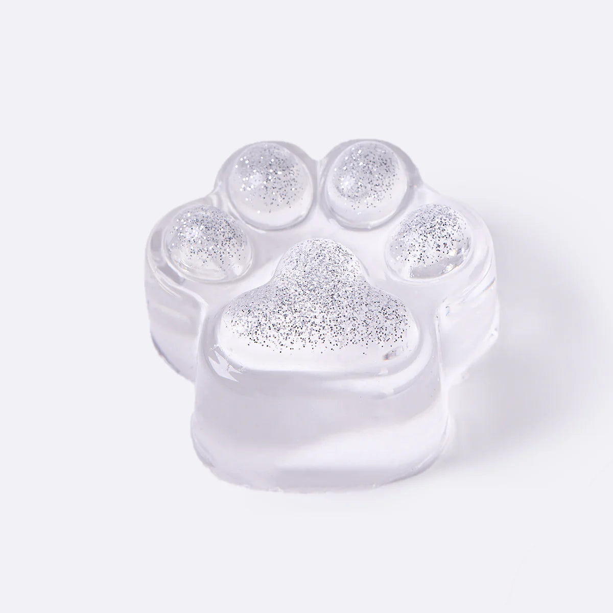 Glitter Clear-silver Paw Taba Squishy