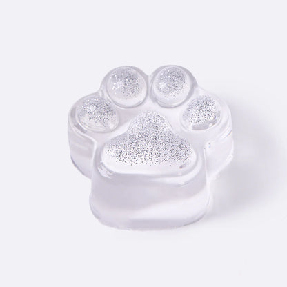 Glitter Clear-silver Paw Taba Squishy