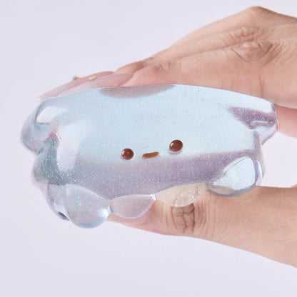 Glitter Transparent-blue Squid Taba Squishy