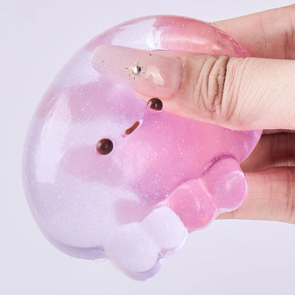 Glitter Transparent-purple Jellyfish Taba Squishy