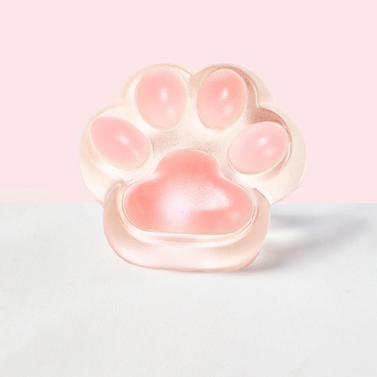Glitter Clear-orange Paw Taba Squishy
