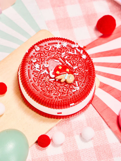 Red Xmas Cookie Sandwich Taba Squishy