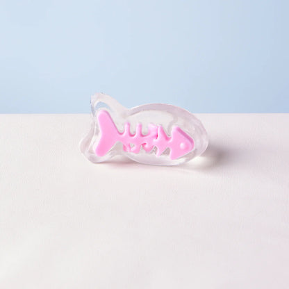 Transparen-pink Fish Bone Taba Squishy