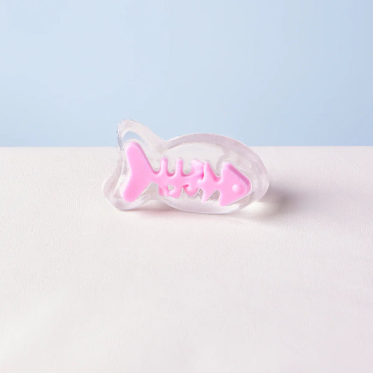 Transparen-pink Fish Bone Taba Squishy