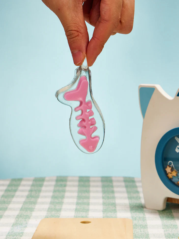 Transparen-pink Fish Bone Taba Squishy