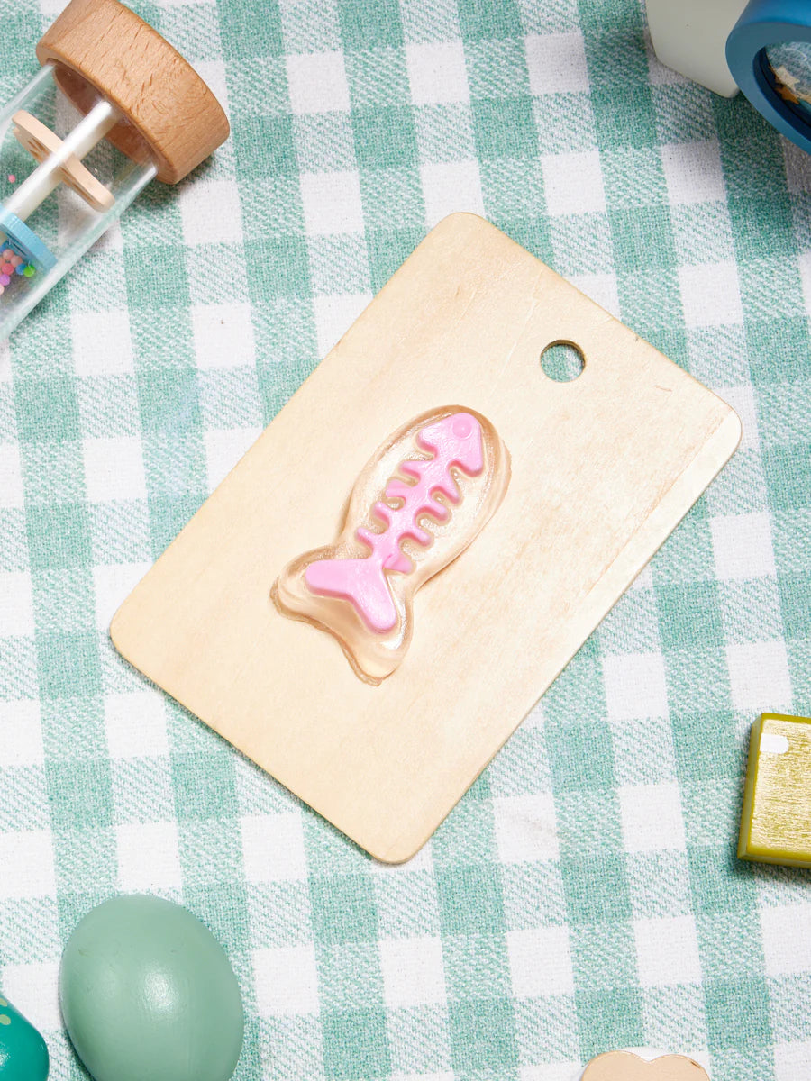 Transparen-pink Fish Bone Taba Squishy