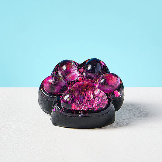 Transparent-black-pink Paw Taba Squishy