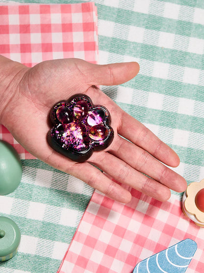 Transparent-black-pink Paw Taba Squishy