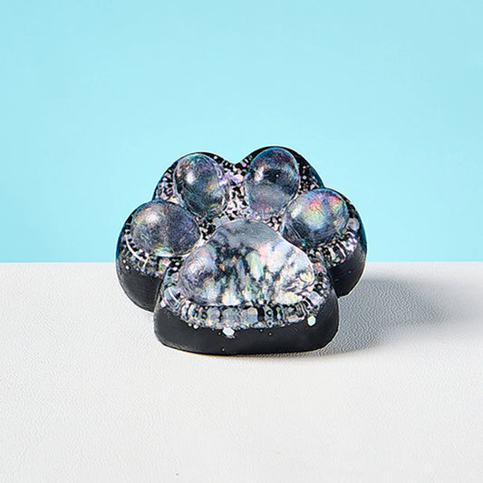 Transparent-black-silver Paw Taba Squishy