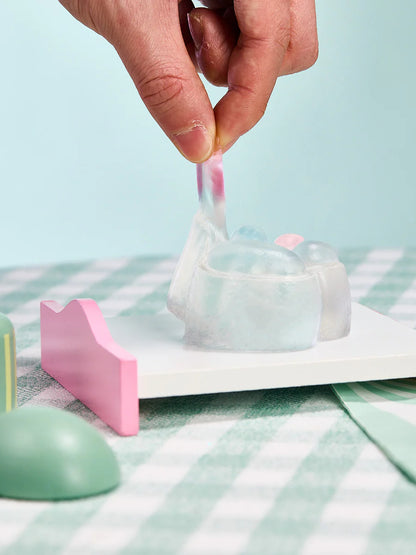 Transparent-blue-pink Paw Taba Squishy