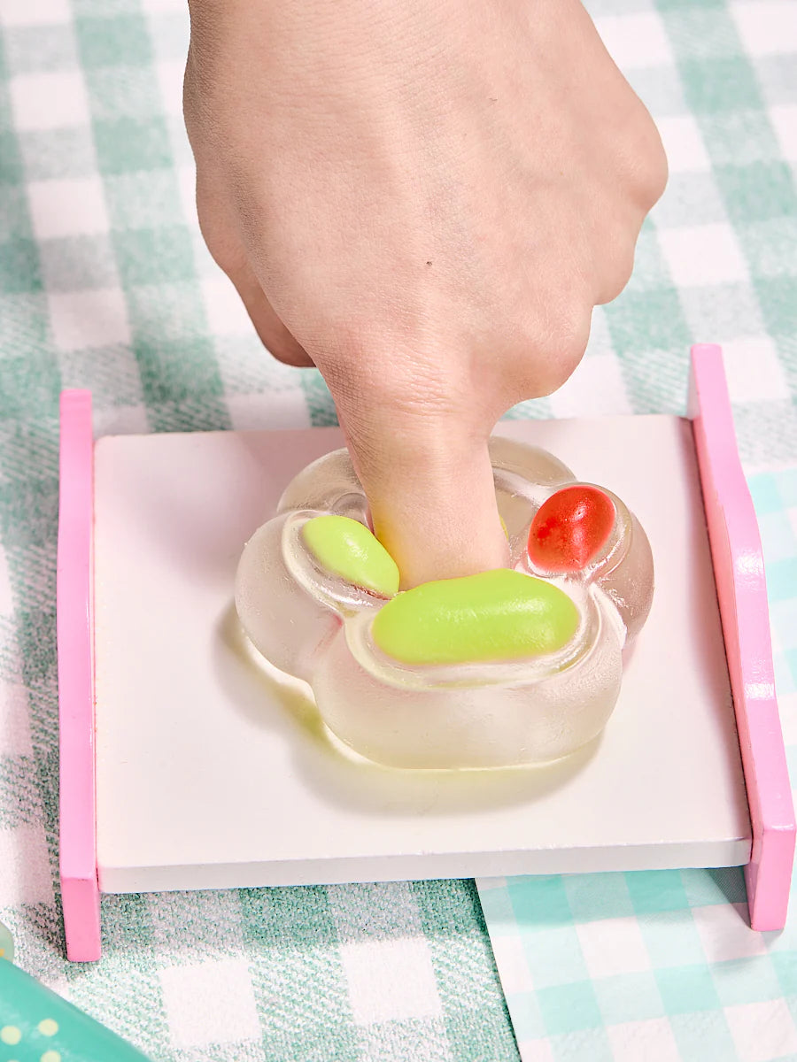 Transparent-green-red Paw Taba Squishy