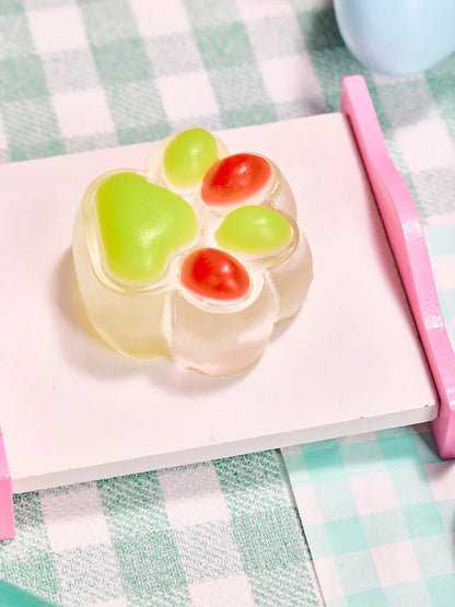 Transparent-green-red Paw Taba Squishy
