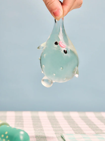 Transparent-green Pufferfish Taba Squishy