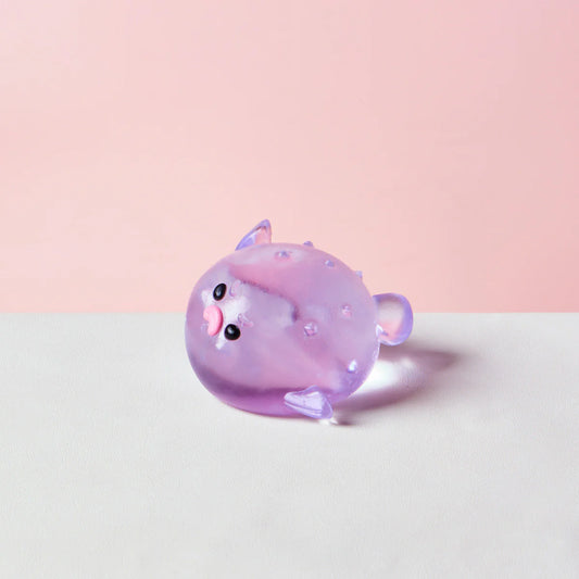 Transparent-purple Pufferfish Taba Squishy