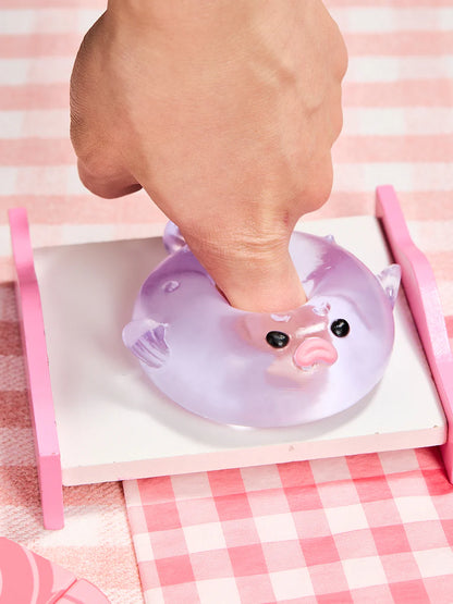 Transparent-purple Pufferfish Taba Squishy