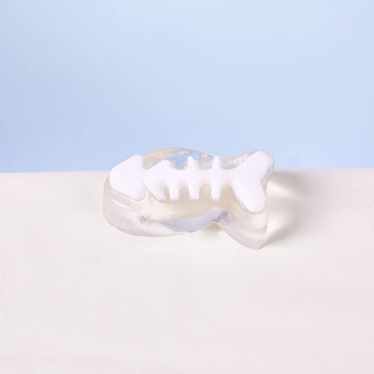 Transparent-white Fish Bone Taba Squishy