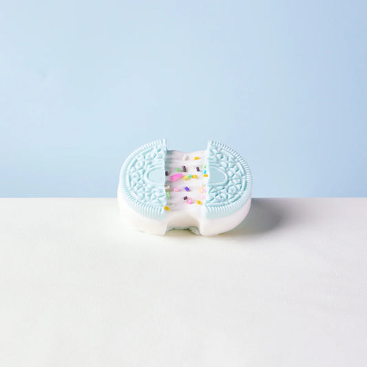White-blue Stretchy Cookie Sandwich Taba Squishy