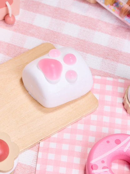 White-pink Paw Marshmallow Taba Squishy