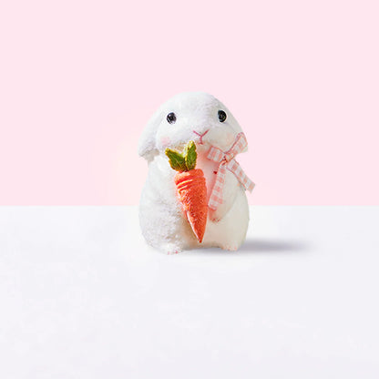 Flocked Cute Bunny with Bow Taba Squishy