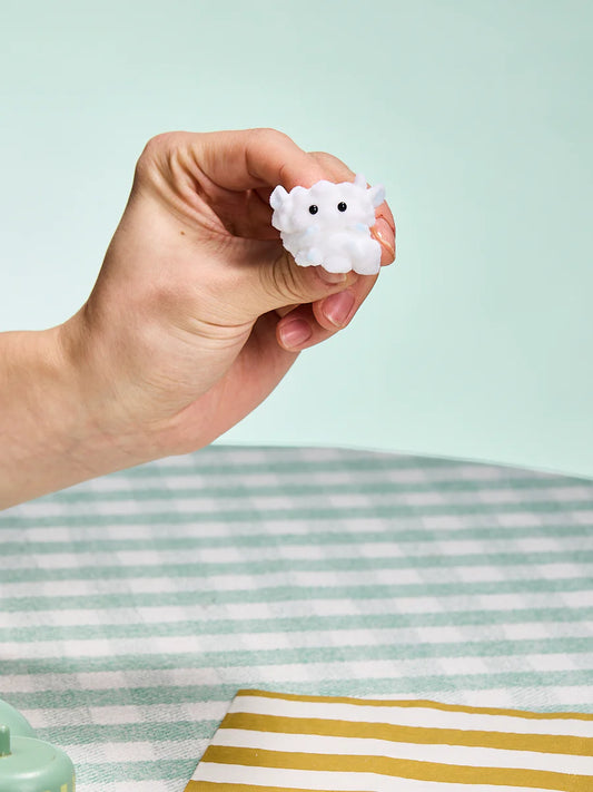 Flocked Mini White Lamb Taba Squishy