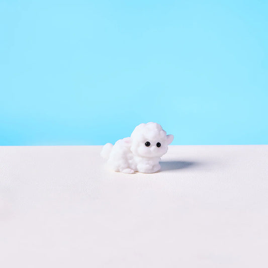 Flocked Mini White Lamb Taba Squishy